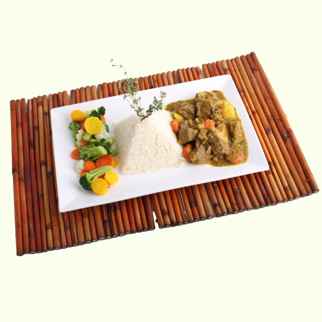 Jamaican Curry Goat Vegetables Rice Island Flavors website v2