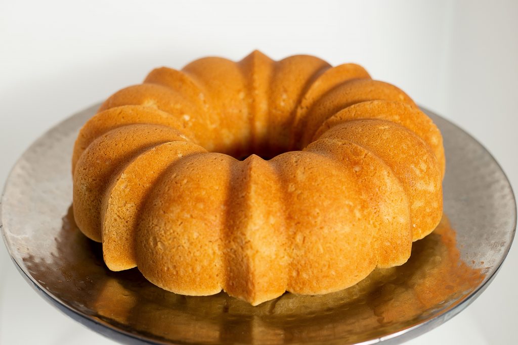 Vanilla Rum Cake from Island Flavors and Tings on a platter ready to order